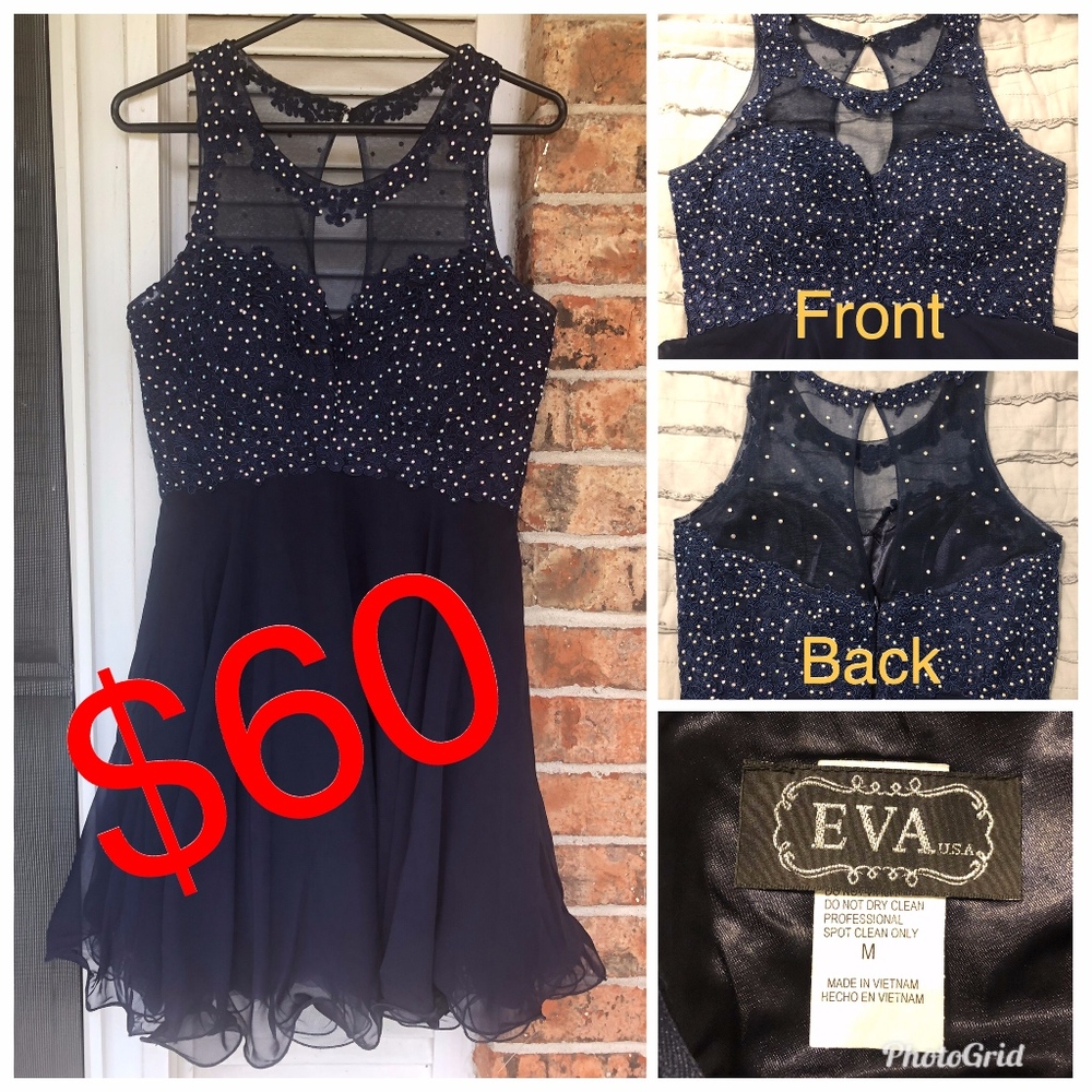 Navy Blue with Silver Sparkle Top